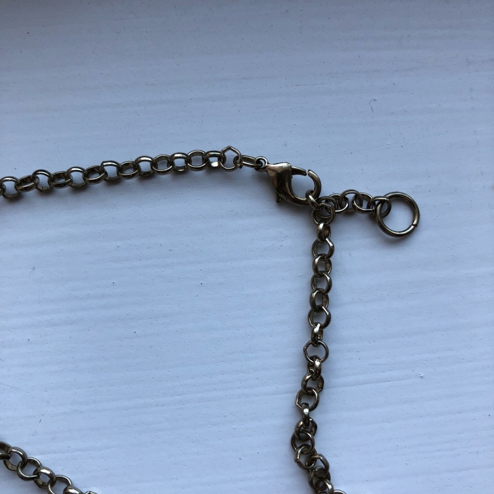 Vintage wine & gold peacock pendant necklace - Picture 7 of 8